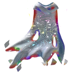 Amictus Infinitum, a cloak with a rainbow sheen, as shown in the Roblox catalog